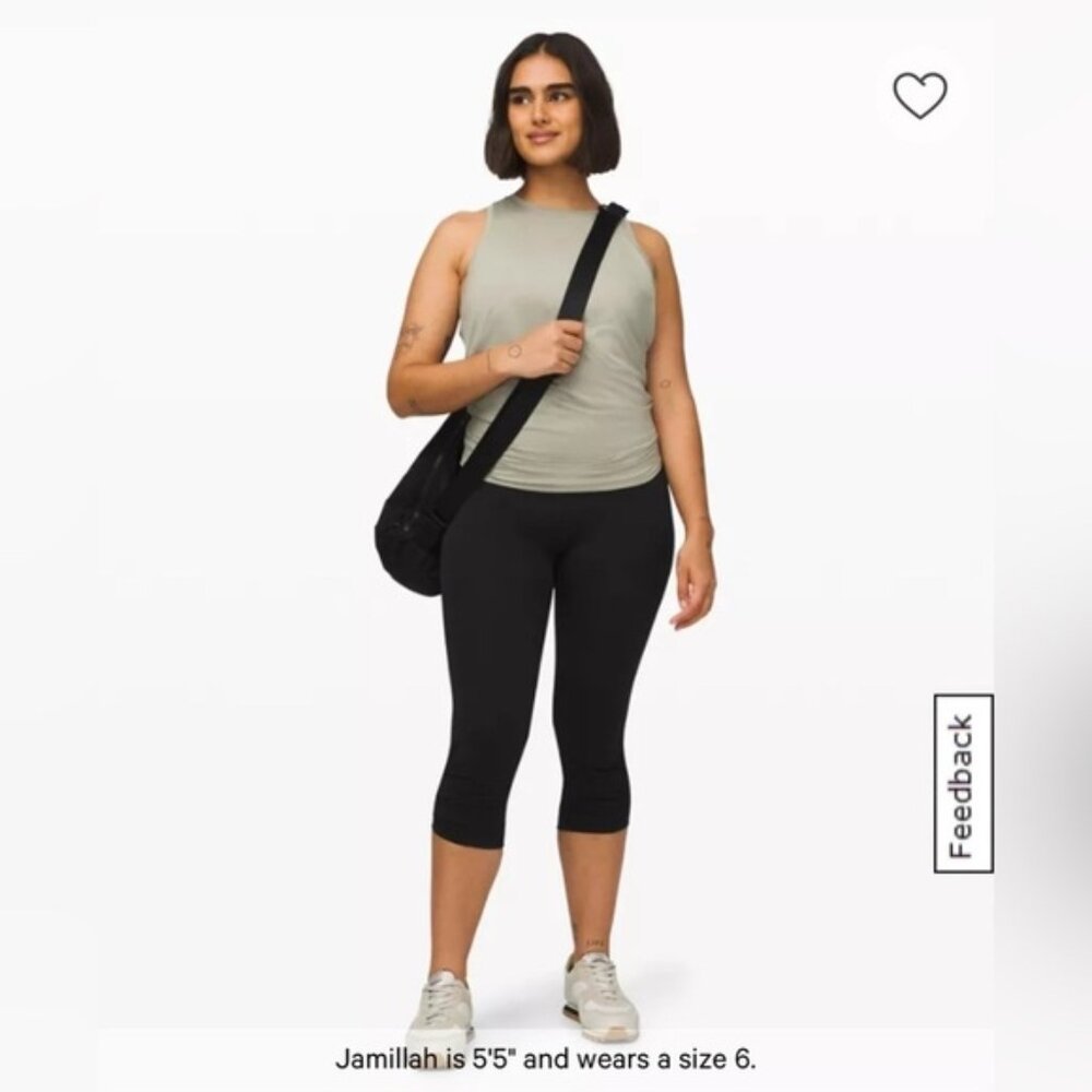 Lululemon Ebb to Street Crop 21inch black leggings size 6